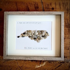 11 x14 North Carolina | Wagon Wheel | Land of the Pines | Pebble Art | NC Vibes | Sentimental
