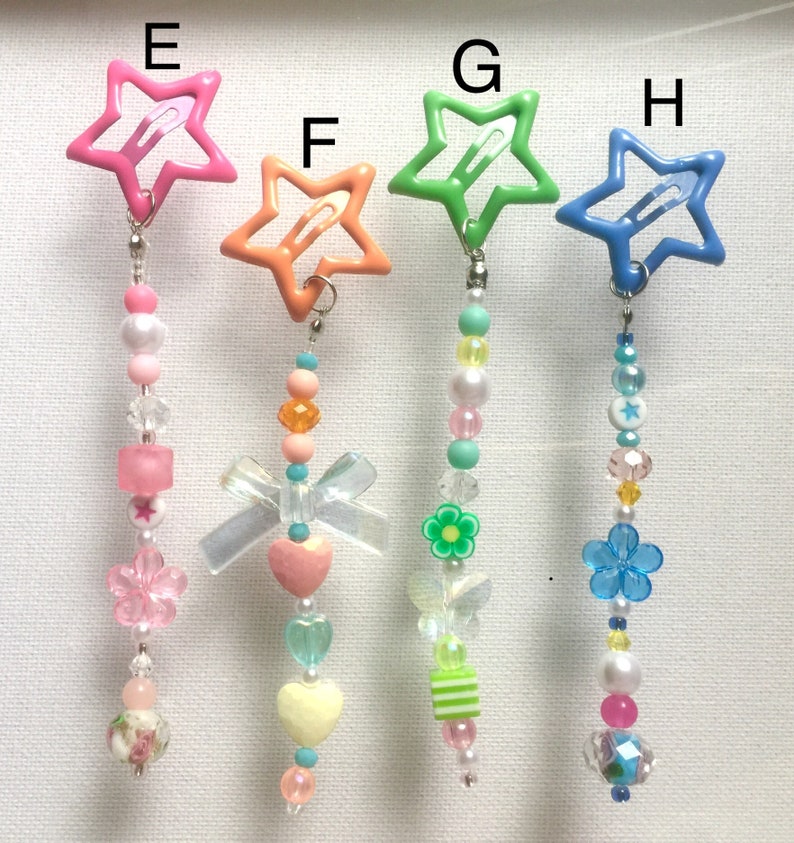 Star Hair Clips / Beaded Star Hair Clips / Star Fairycore Etsy