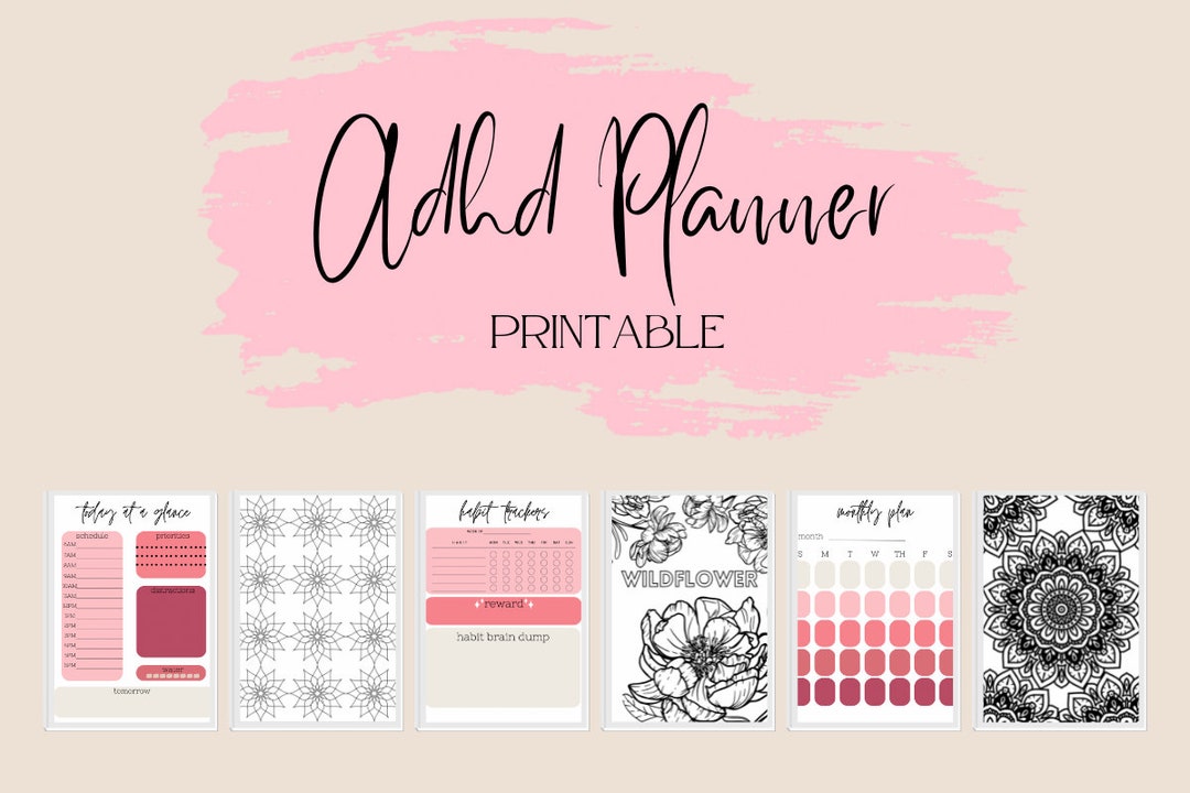 Adhd Planner | Aesthetic Planner | Daily Overview | Printable | Planner ...