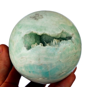 XL Caribbean Calcite Sphere (60mm - 100mm), Ocean Blue Calcite, High Quality Crystals