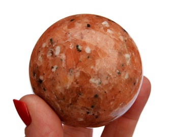 Cristal de esfera de calcita naranja (50 mm - 60 mm), bola de calcita naranja natural, disponible al por mayor, chakra del plexo sacro y solar