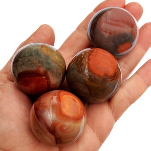 Polychrome Jasper Sphere Stone (3-4 Pcs), Desert Jasper Crystal Ball (40mm - 65mm), Wholesale Stones