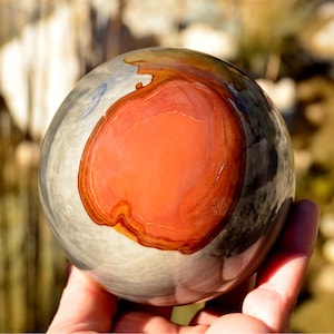 XL Polychrome Jasper Sphere (70mm - 95mm), Large Desert Jasper Crystal Ball, Gift for Home, Metaphysical Crystals, Balancing Energy Stones