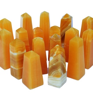 Orange Calcit Turm (4-8 Stück), 1 Kg Orange Calcit Obelisks, Grosshandel Lot
