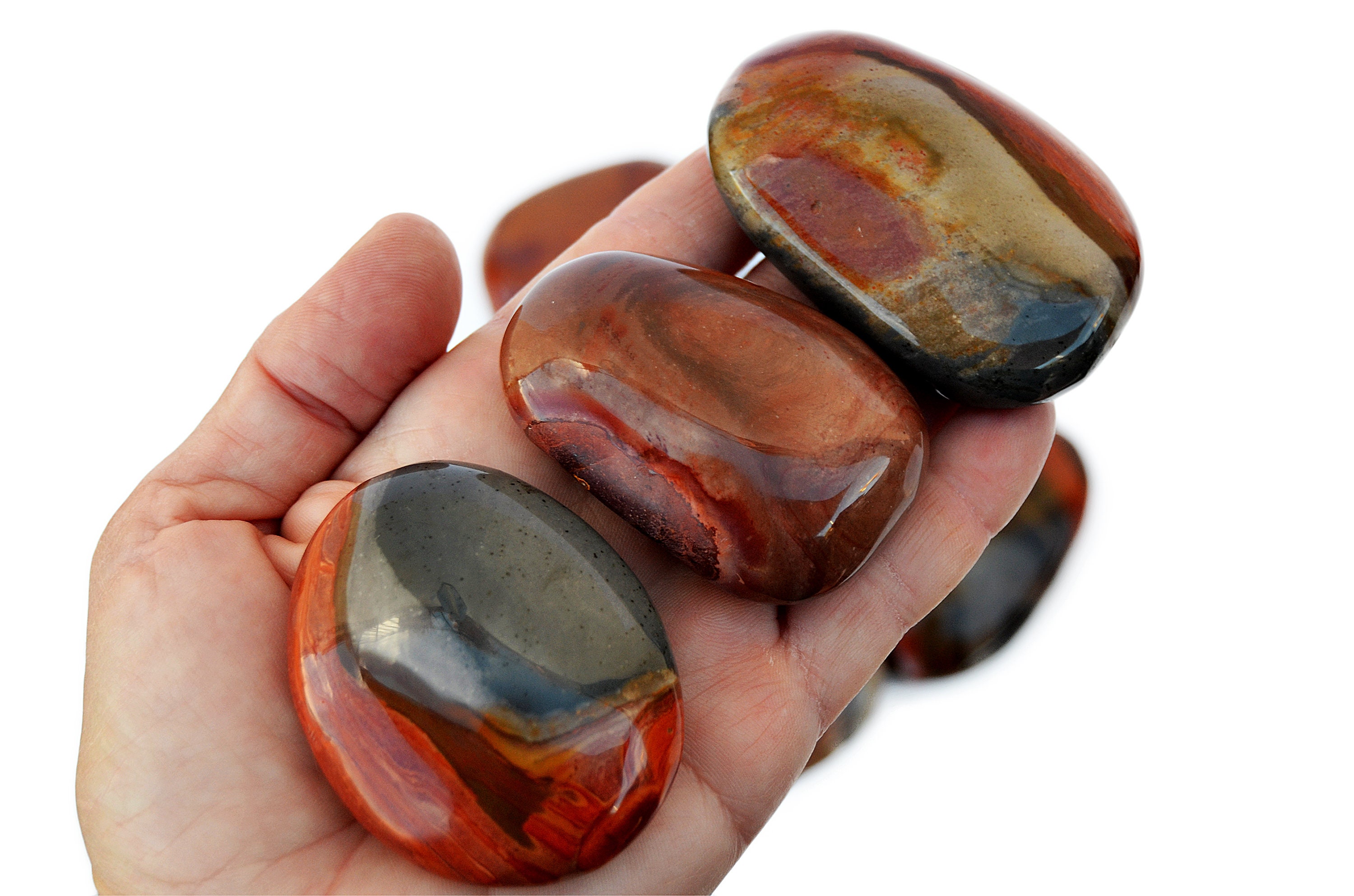 ポリクロームジャスパー ポリクロームジャスパーパームストーン（11-12個）、デザート