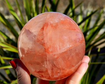 XXL Fire Quartz Crystal Ball – Hematoid Quartz Sphere, Mineral Specimen