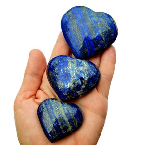 Lapis Lazuli Heart Crystal (40mm - 75mm), Shaped Heart Crystal, Throat Chakra Healing