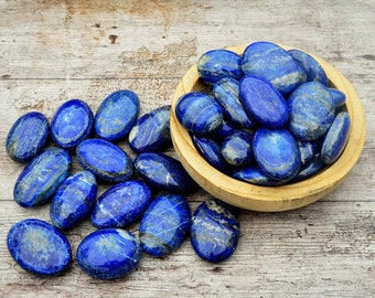 Lapis Lazuli Palm Stones, Royal Blue Crystals, Afghanistan, 1 kg (7-10 Pcs)