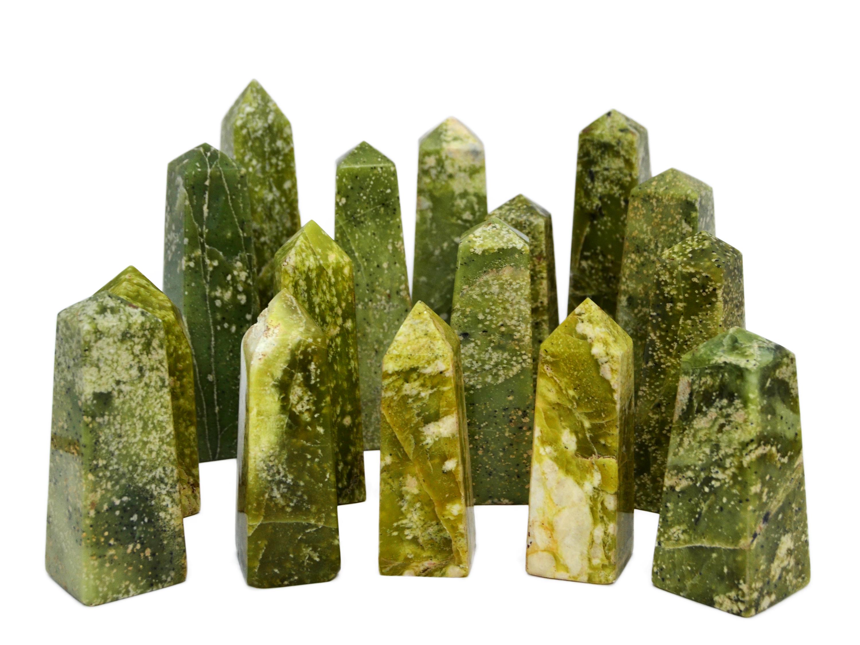 1kgロットのサーペンタインオベリスククリスタル（4～6個）、天然 