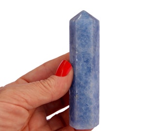 Blue Calcite Tower Crystal (90mm), Natural Blue Calcite Points, 5 Pcs Wholesale Lot, Bulk Crystals