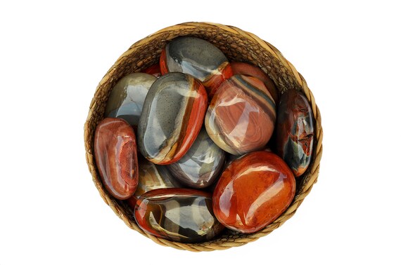 ポリクロームジャスパーパームストーン（11-12個）、デザート