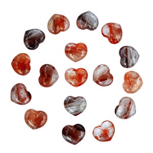 Fire Quartz Puffy Heart (30mm), Fire Quartz Crystal Heart, Hematoid Quartz Pocket Stone - Crystal for Root Chakra - Wholesale Availability