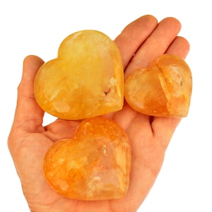 Yellow Hematoid Quartz Heart (50mmm - 75mm) - Golden Healer Quartz