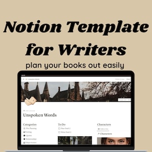 Notion Template for Writers Writing a Novel Template Etsy