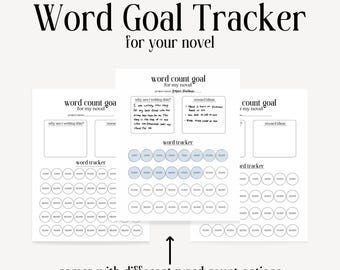 Word Goal Tracker || Templates For Writers || Novel Word Tracker || NaNoWriMo 2025 [Digital Download]