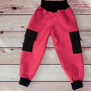 Pants Softshell fleece. Softshell. Pants waterproof. Softshell pants for kids. Outdoor pants. Rain trousers. Size 74-140 Pink
