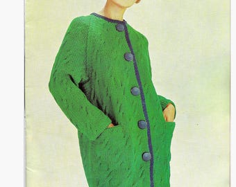 Vintage 70s Oversized Cardigan Knitting Pattern: PDF Download