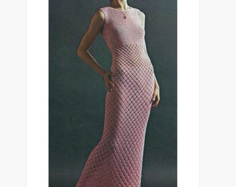 Vintage 70s Crochet Maxi Dress Pattern: Retro Floor Length (PDF Pattern