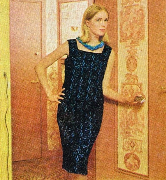 Vintage 60s Crochet Skirt and Top Pattern: Lacy Square Design (PDF
