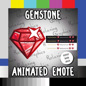 RUBY Red Gemstone Crystal ANIMATED Emote for Twitch, Discord