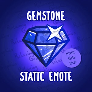 SAPPHIRE Blue Crystal Gemstone Statique Emote pour Twitch, Discord, Youtube