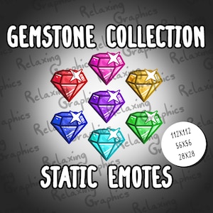 Colección de gestos estáticos de piedras preciosas de cristal de colores para Twitch, Discord, Youtube