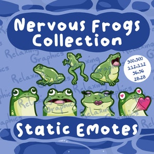 Nervous Frogs Collection Statische Emotes für Twitch, Discord, Youtube