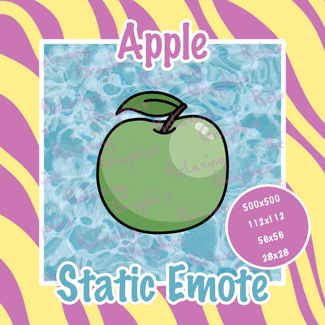 CRISPY APPLE Green Apple Static Emote for Twitch, Discord, Youtube - Etsy