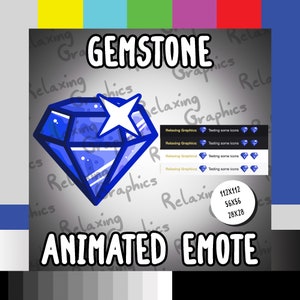 SAPPHIRE Blue Gemstone Crystal ANIMATED Emote for Twitch, Discord