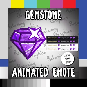 AMETHYST Purple Gemstone Crystal ANIMATED Emote for Twitch, Discord