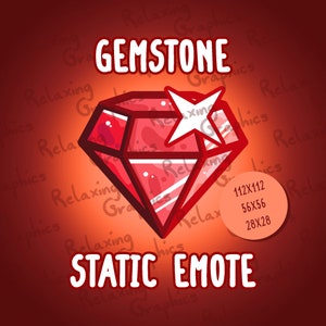 RUBY Red Crystal Gemstone Statique Emote pour Twitch, Discord, Youtube
