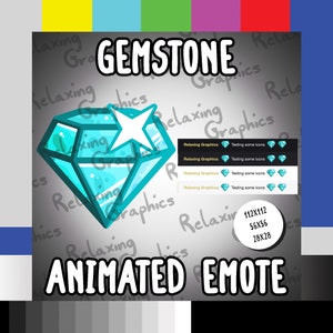 AQUAMARINE Turquoise Gemstone Crystal ANIMATED Emote for Twitch, Discord