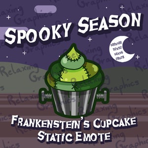 Emote statique Cupcake de Frankenstein pour la SAISON SPOOKY ! Pour Twitch, Discord, Youtube