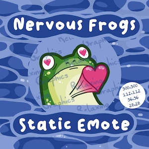 Emote statique grenouille amoureuse pour Twitch, Discord, Youtube