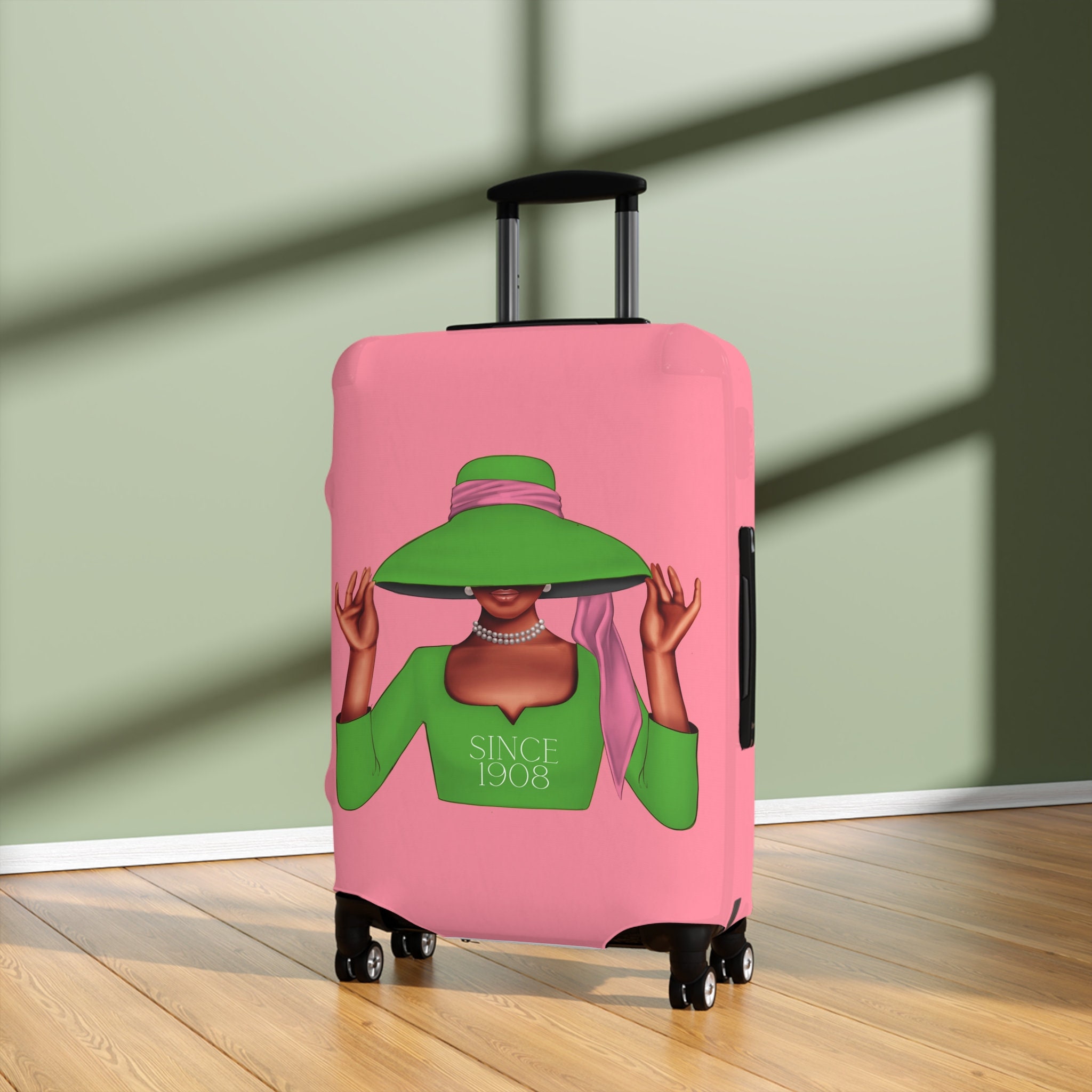Since 1908 Salmon Pink Luggage Cover, AKA Inspired Luggage Cover