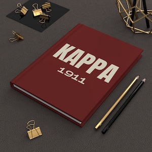 Kappa 1911 (Red Cover) Hardcover 5.75&quot;x8&quot; Journal Matte | 1911 | Krimson and Kreme | Kappa Alpha Psi Inspired | Fraternity Gift
