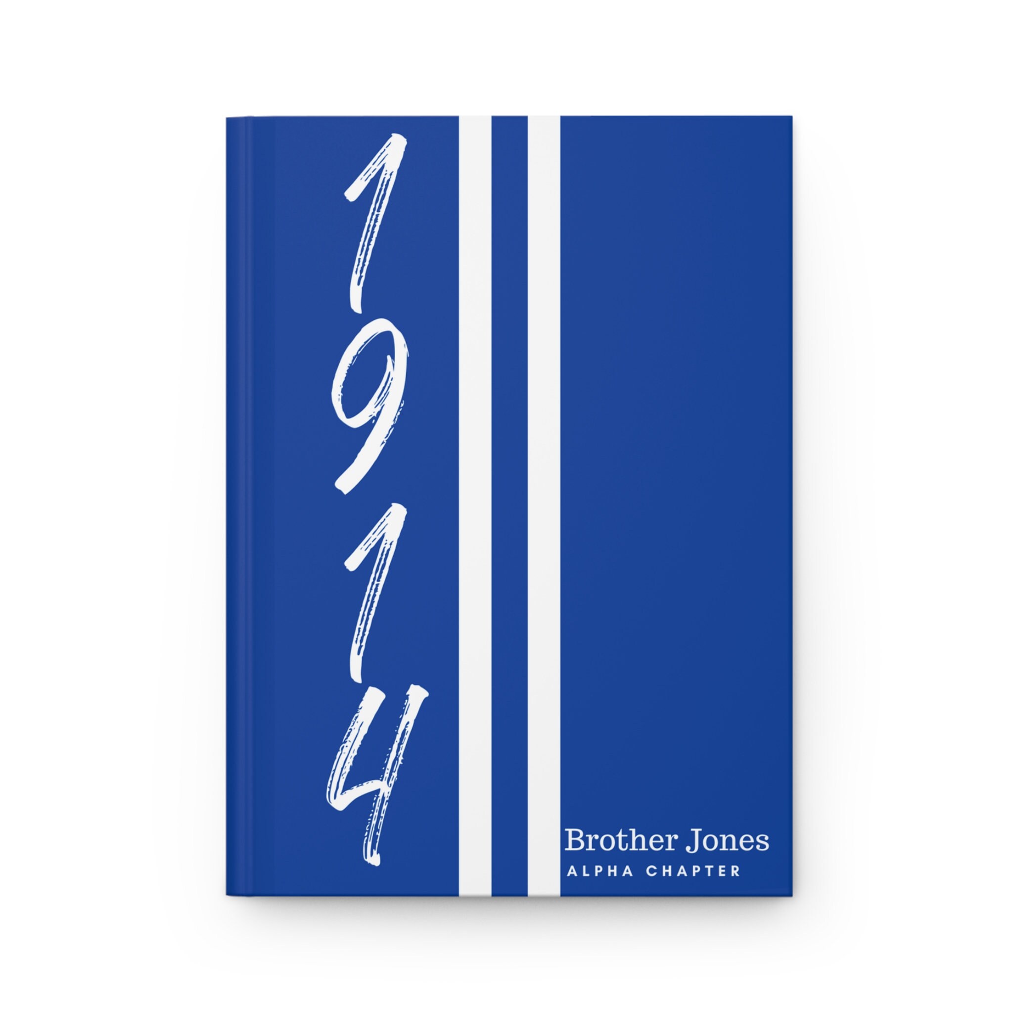 Personalisiertes Sigma 1914 Jersey Hardcover Journal Matt | Blau und Weiß | 1914 | Sigma inspiriert | Geschenke für Studentenverbindungen | Phi Beta Sigma