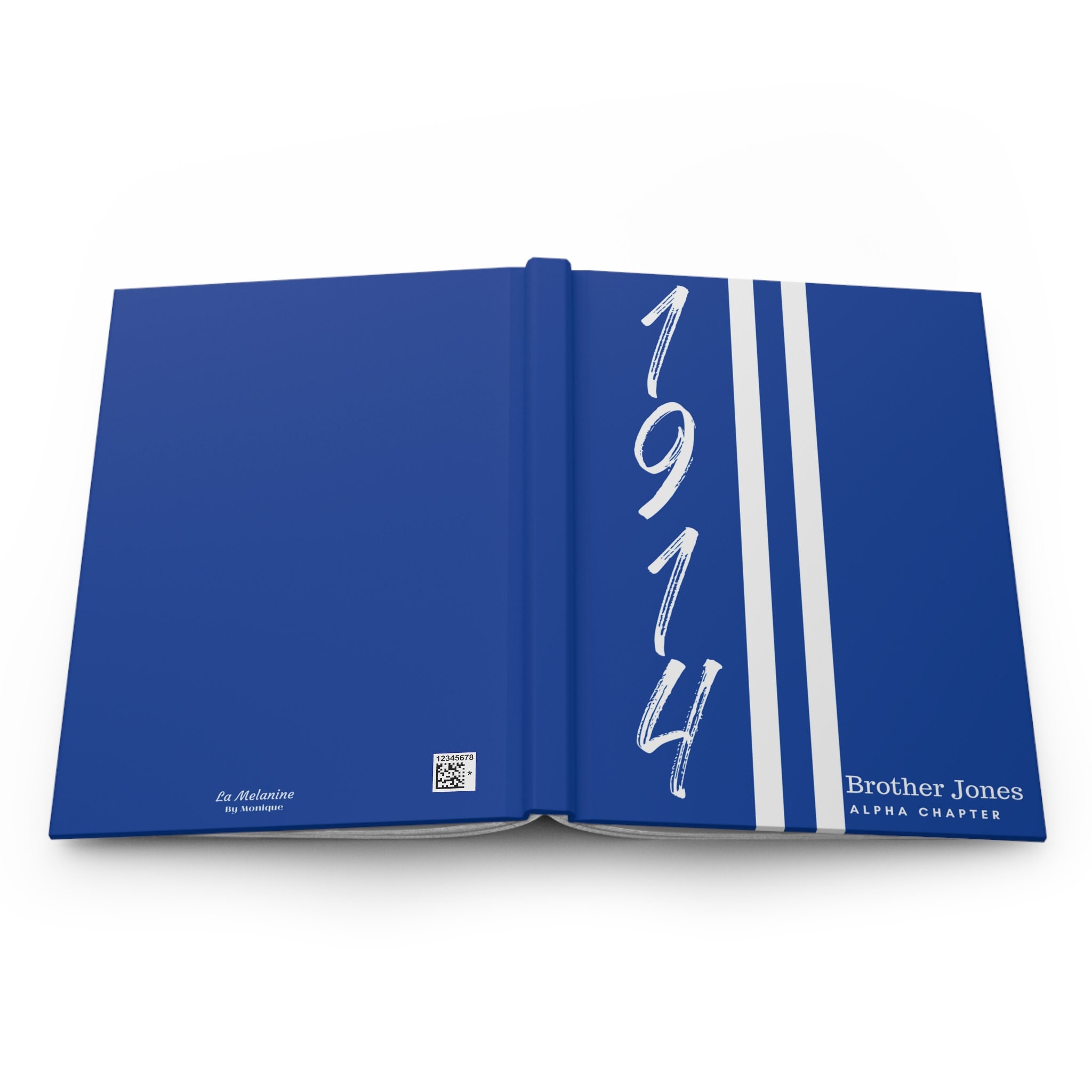 Personalisiertes Sigma 1914 Jersey Hardcover Journal Matt | Blau und Weiß | 1914 | Sigma inspiriert | Geschenke für Studentenverbindungen | Phi Beta Sigma