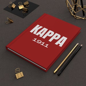 Inspired Kappa (Red Cover) Hardcover 5.75&quot;x8&quot; Journal Matte | Krimson and Kreme | 1911 Inspired | Fraternity Gift