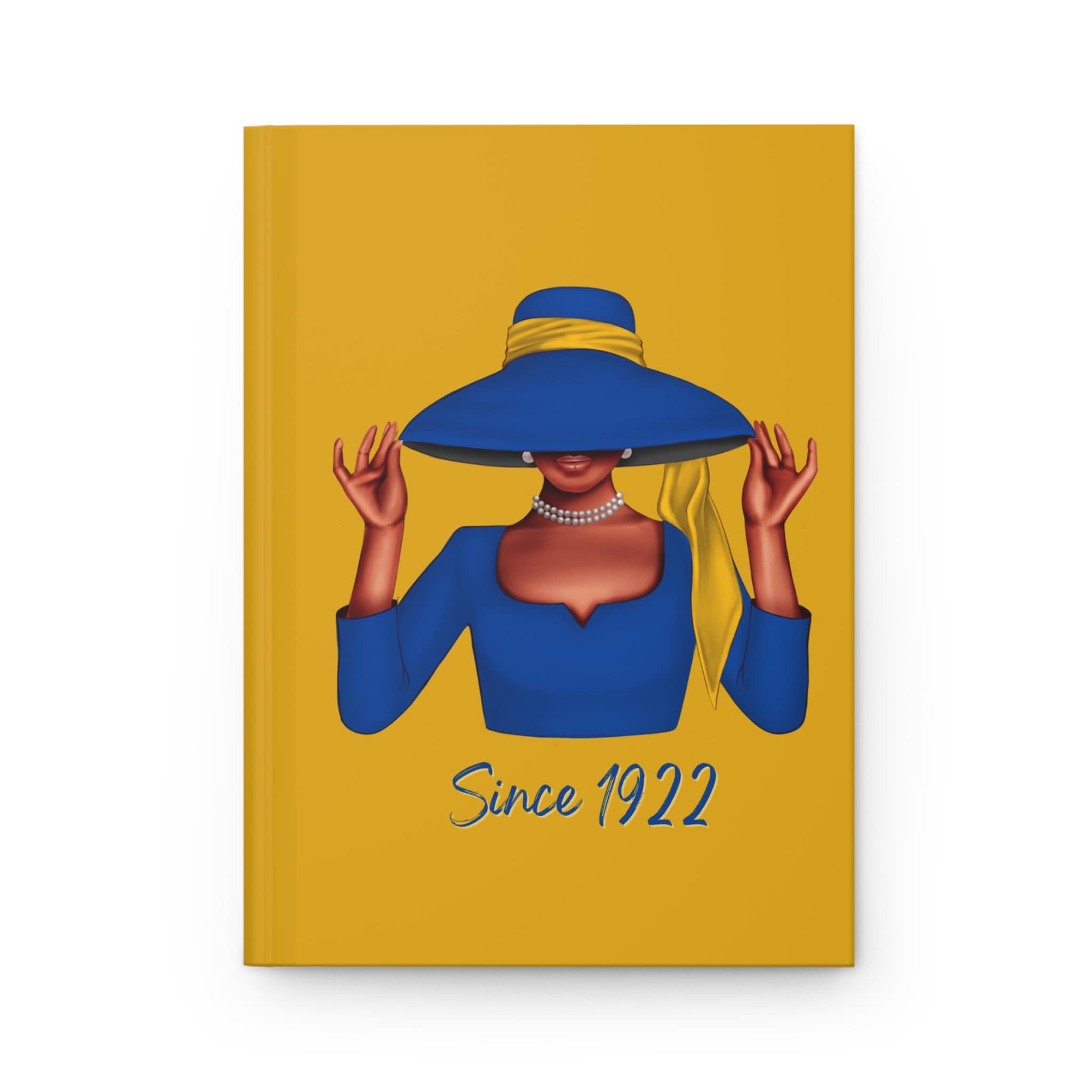 Seit 1922 Soror (Blaues Kleid) Hardcover-Tagebuch matt | Tagebuch | Blau und Gold | 1922 | SGRho inspiriert | Sorority-Geschenke