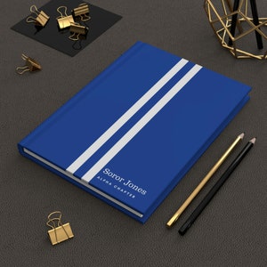 Personalized Zeta Jersey (Blue Cover) Hardcover Journal Matte | Diary | Blue and White | 1920 | ZPB Inspired | Sorority Gifts