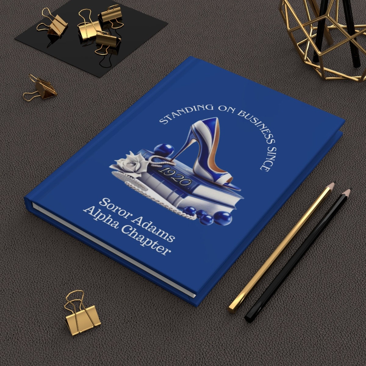 Personalisiertes Standing on Business (Blau) Hardcover-Tagebuch matt | ZPhiB | Zeta Phi Beta | 1920 |