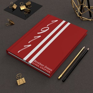 Personalized Inspired Kappa 1911 Jersey (Krimson Cover) Hardcover 5.75&quot;x8&quot; Journal Matte | Krimson and Kreme | 1911 | Fraternity Gifts