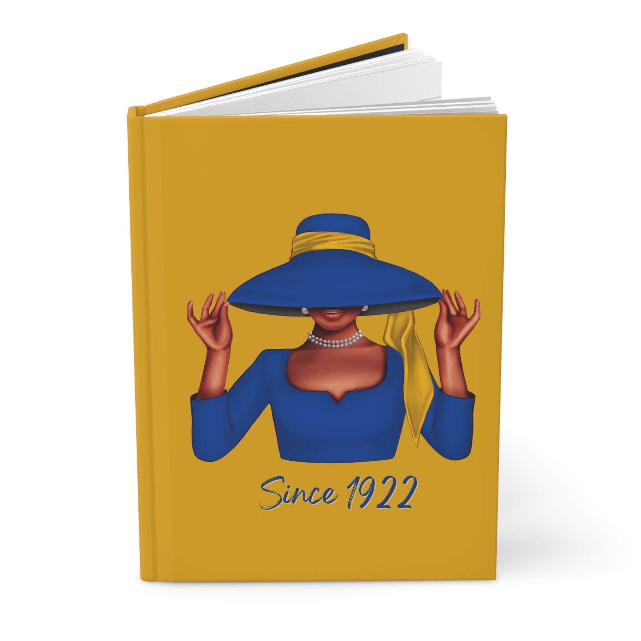 Seit 1922 Soror (Blaues Kleid) Hardcover-Tagebuch matt | Tagebuch | Blau und Gold | 1922 | SGRho inspiriert | Sorority-Geschenke