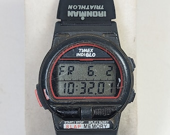 Vintage 1980s Timex IRONMAN Triathlon Watch: Indiglo Quartz