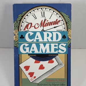 10 Minute Card Games by William Moss 1995 Vintage Softcover Game Handbook (GOOD CONDITION)