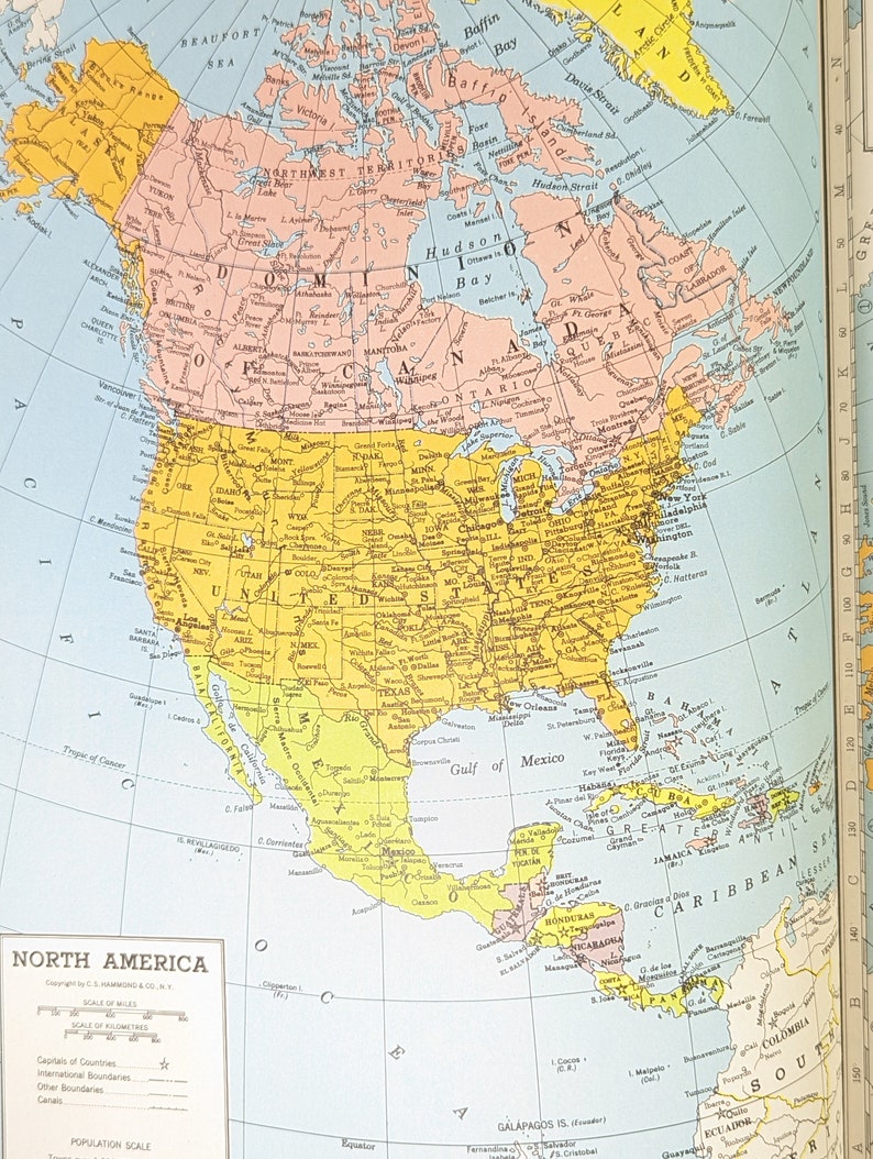 1947 Hammonds Superior Atlas and Gazetteer of the World Self Etsy