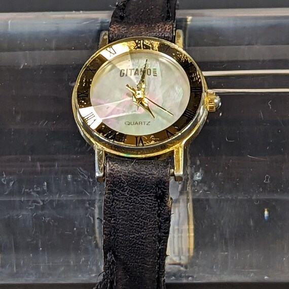Vintage Gold toned Gitano Women s Wrist Watch Genuine Calfskin Band Swiss Movt GOOD WORKING CONDITION Etsy