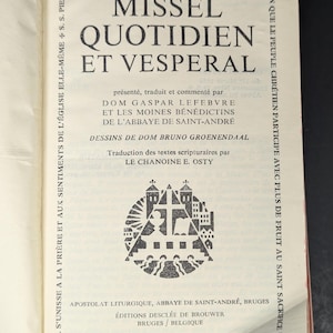 Missel Quotidien Et Vesperal by Lefebvre, Dom Gaspar 1958 | Leather-bound Catholic Bible Studies Theology | French Language