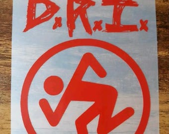 D.R.I Dirty Rotten Imbeciles Red Permanent Vinyl Car Decal